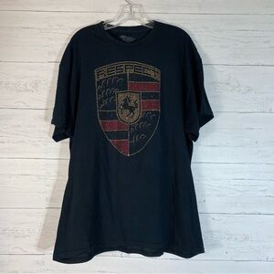 3Forty Collection rhinestone Porsche logo inspired tshirt size XL